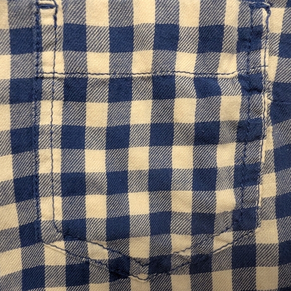 GAP Boyfriend Gingham Check Blue Breezy Tailored Button Down Shirt XS - Picture 8 of 11